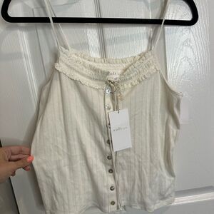 Soft Joie T0077F9324 Porcelain Lace Clover Sz Large Spaghetti Strap NWT NEW